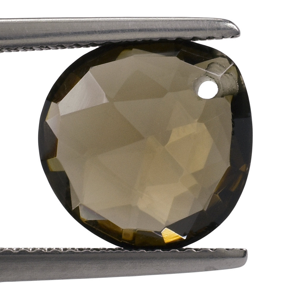 SMOKY QUARTZ ROSE CUT BRIOLETTE HEART (FULL DRILL) 12MM 5.50 Cts.