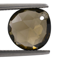 SMOKY QUARTZ ROSE CUT BRIOLETTE HEART (FULL DRILL) 12MM 5.50 Cts.