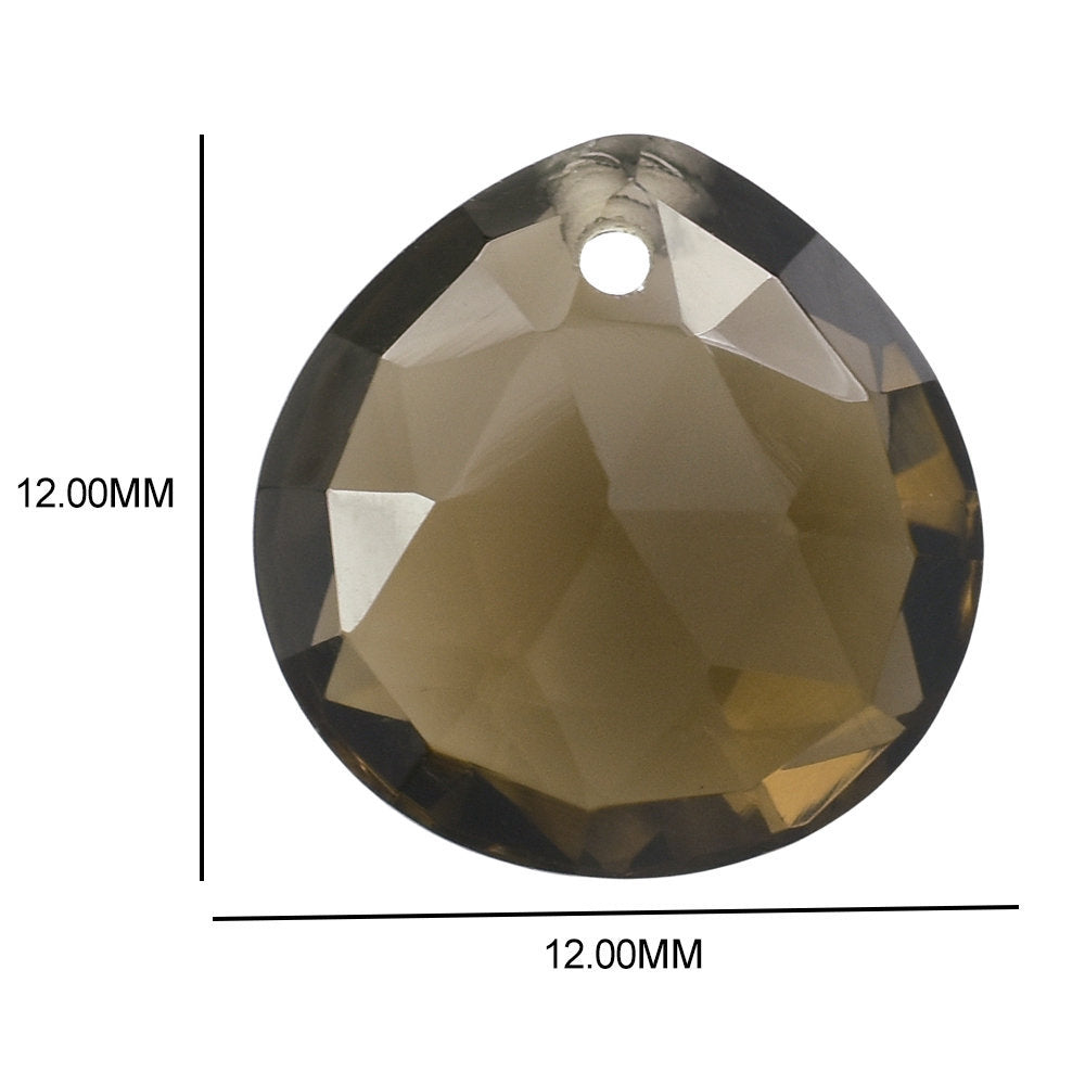 SMOKY QUARTZ ROSE CUT BRIOLETTE HEART (FULL DRILL) 12MM 5.50 Cts.