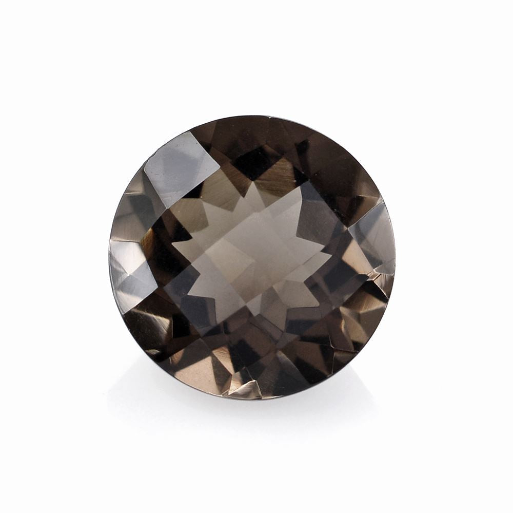 SMOKY QUARTZ CHECKER CUT ROUND 11MM 4.48 Cts.
