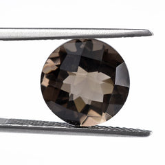 SMOKY QUARTZ CHECKER CUT ROUND 11MM 4.48 Cts.