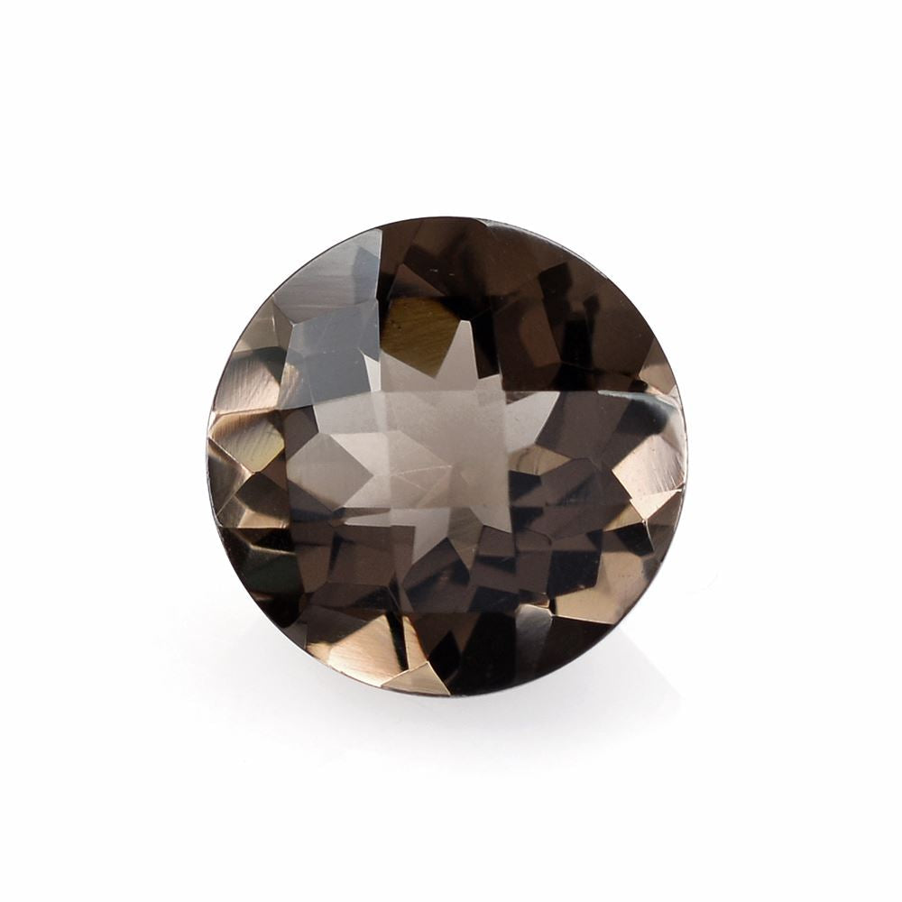 SMOKY QUARTZ CHECKER CUT ROUND 11MM 4.29 Cts.