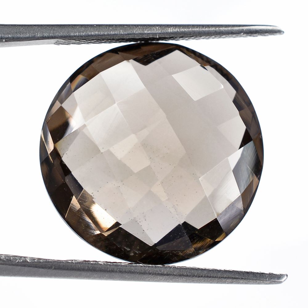 SMOKY QUARTZ BRIOLETTE ROUND 18MM 18.00 Cts.