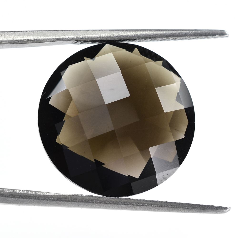 SMOKY QUARTZ BRIOLETTE ROUND 18MM 13.25 Cts.