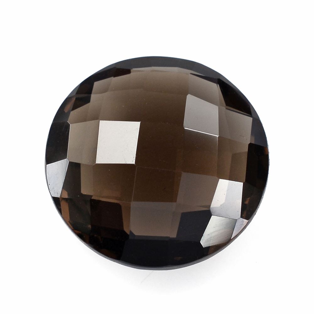 SMOKY QUARTZ BRIOLETTE ROUND 18MM 15.65 Cts.