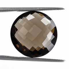 SMOKY QUARTZ BRIOLETTE ROUND 18MM 15.65 Cts.