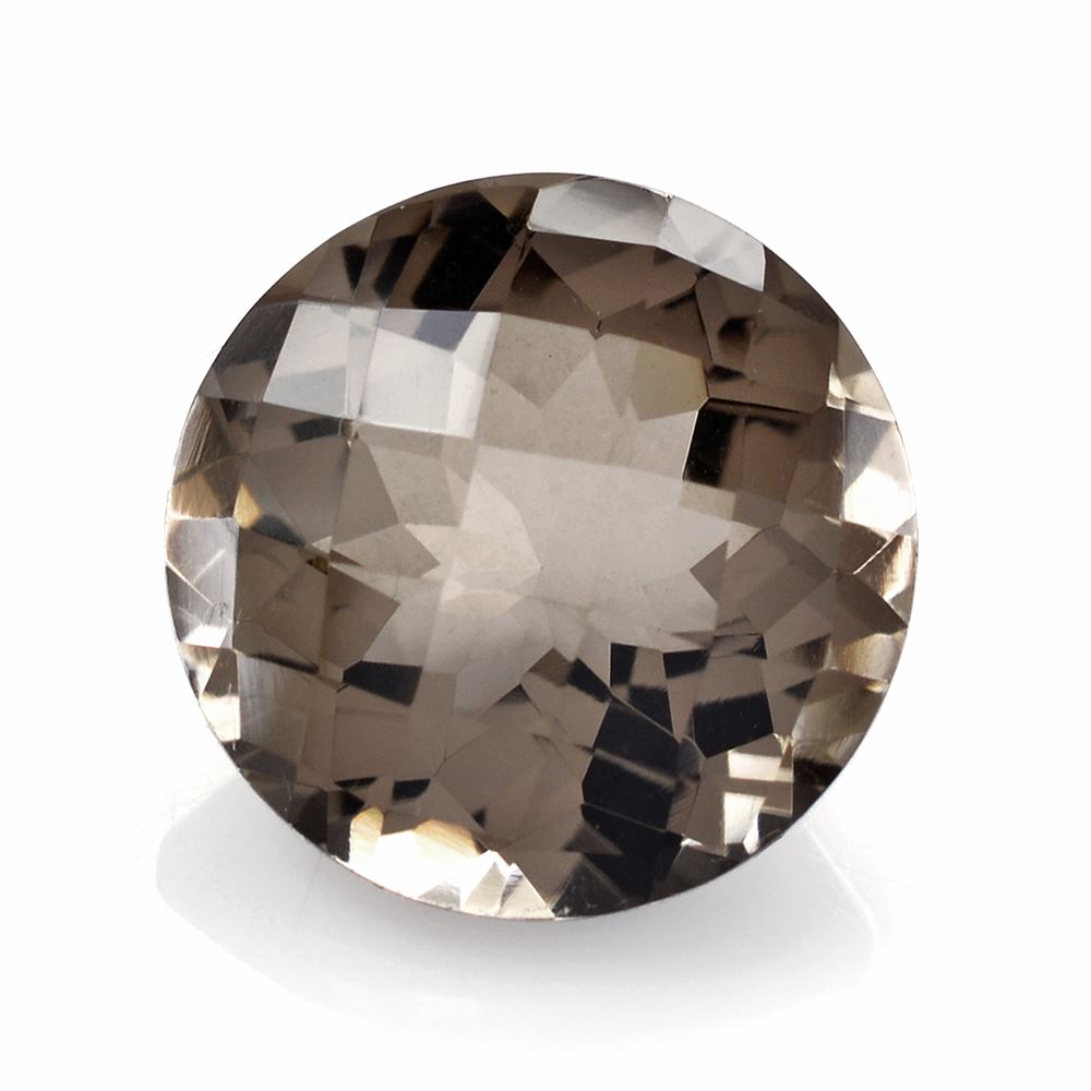 SMOKY QUARTZ CHECKER CUT ROUND 18MM 18.00 Cts.
