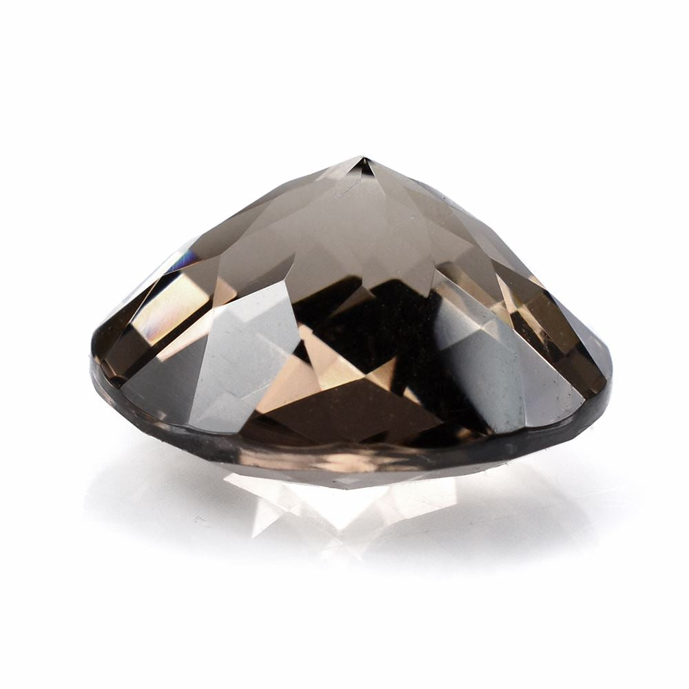 SMOKY QUARTZ CHECKER CUT ROUND 18MM 18.00 Cts.