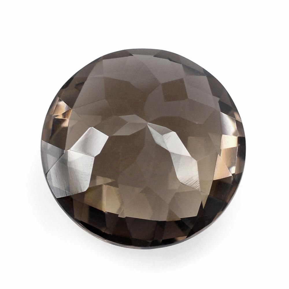 SMOKY QUARTZ CHECKER CUT ROUND 18MM 18.00 Cts.