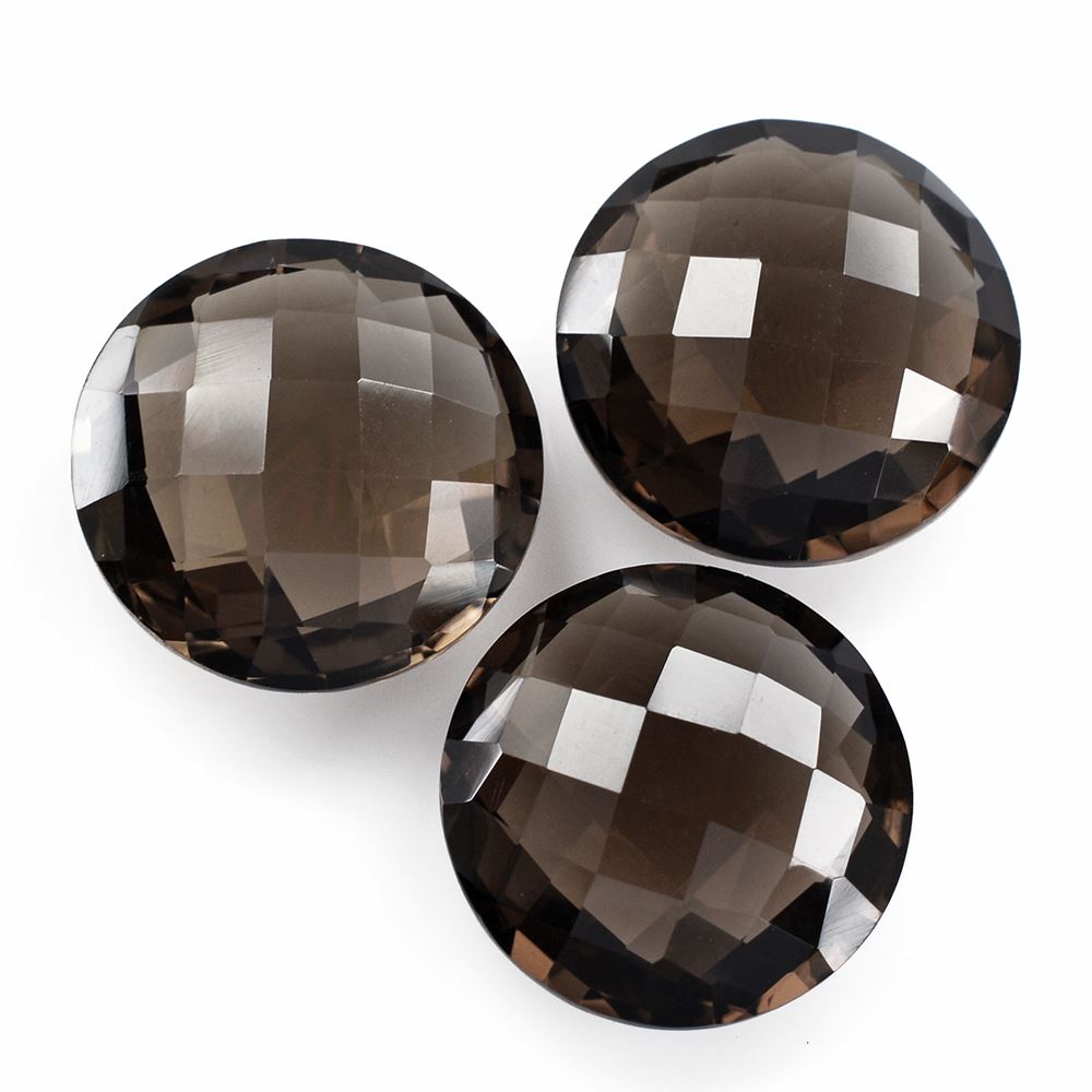 SMOKY QUARTZ BRIOLETTE ROUND 18MM 15.63 Cts.
