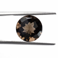 SMOKY QUARTZ CHECKER CUT ROUND 11MM 4.50 Cts.