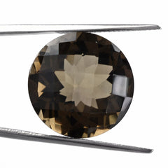 SMOKY QUARTZ CHECKER CUT ROUND 18MM 18.00 Cts.