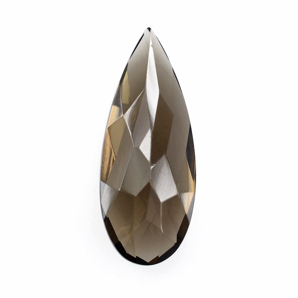 SMOKY QUARTZ CHECKER CUT PEAR 15X6MM 2.33 Cts.