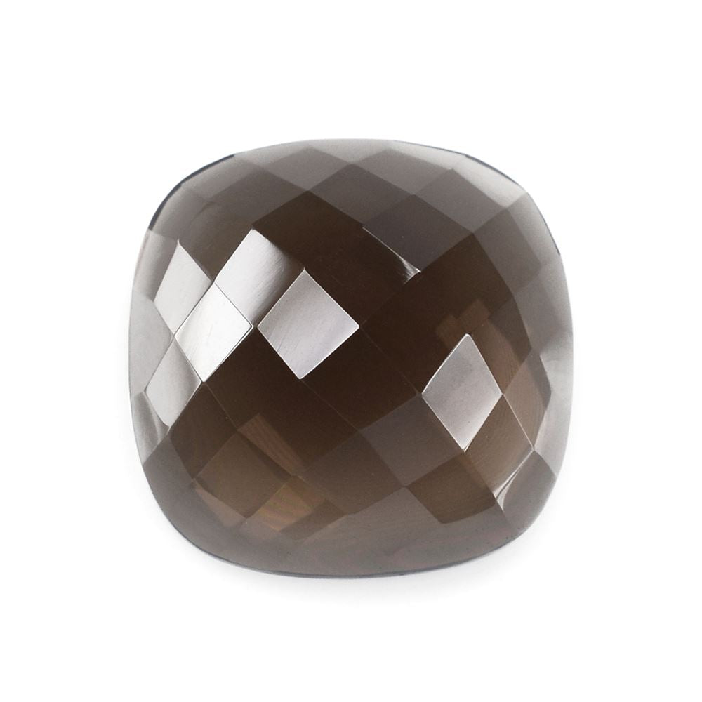 SMOKY QUARTZ CHECKER CUT CUSHION CAB 17MM 17.03 Cts.