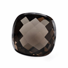 SMOKY QUARTZ CHECKER CUT CUSHION CAB 17MM 17.03 Cts.
