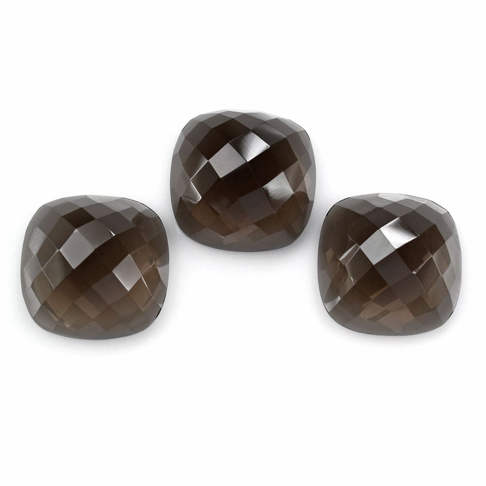SMOKY QUARTZ CHECKER CUT CUSHION CAB 17MM 17.03 Cts.