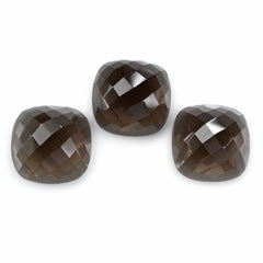 SMOKY QUARTZ CHECKER CUT CUSHION CAB 17MM 17.03 Cts.