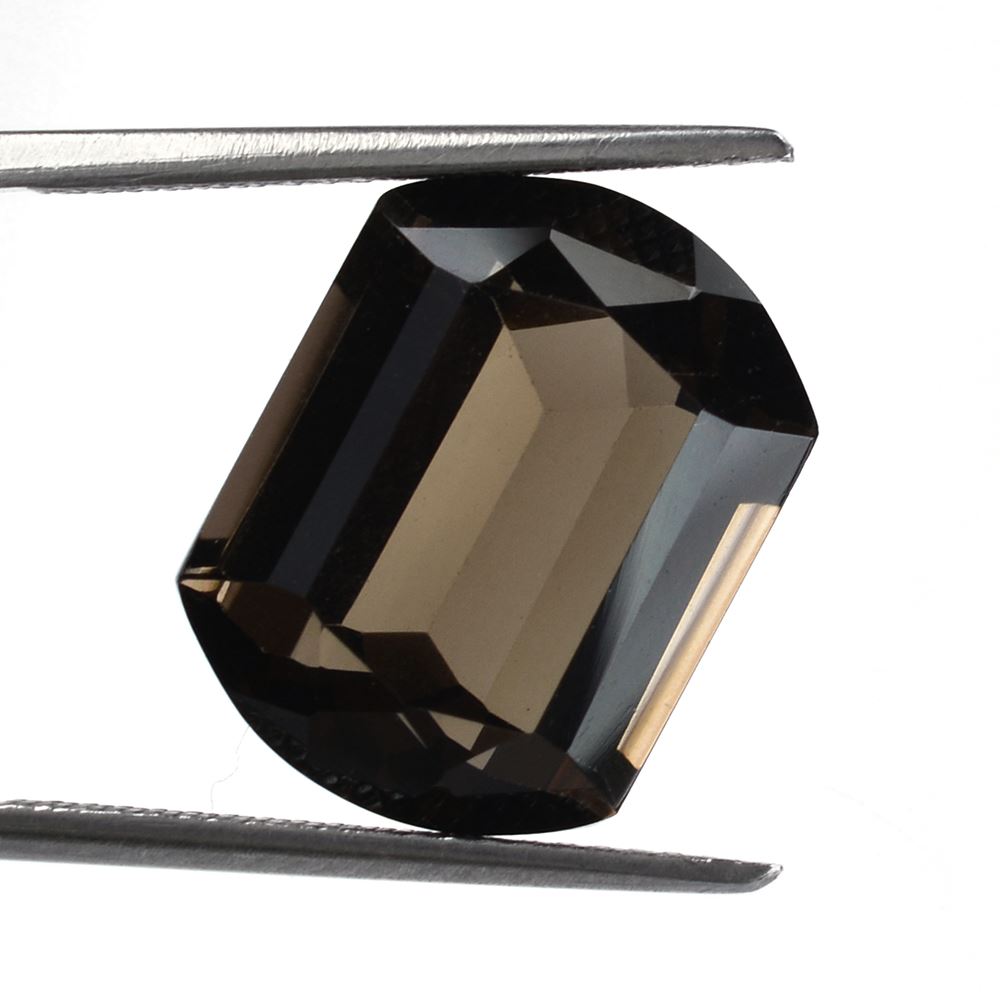 SMOKY QUARTZ FANCY CUT CUSHION 16X12MM 6.88 Cts.