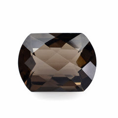 SMOKY QUARTZ CHECKER CUT CUSHION FANCY 16X12MM 9.64 Cts.