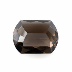 SMOKY QUARTZ CHECKER CUT CUSHION FANCY 16X12MM 9.64 Cts.