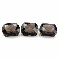 SMOKY QUARTZ CHECKER CUT CUSHION FANCY 16X12MM 9.64 Cts.