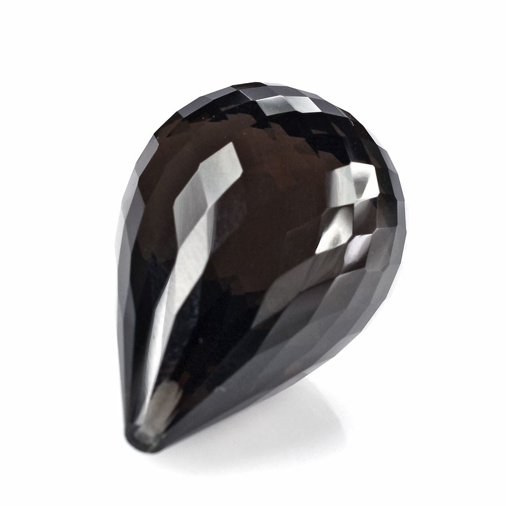 SMOKY QUARTZ FACETED DROP (HALF DRILL) 30X20MM 72.21 Cts.