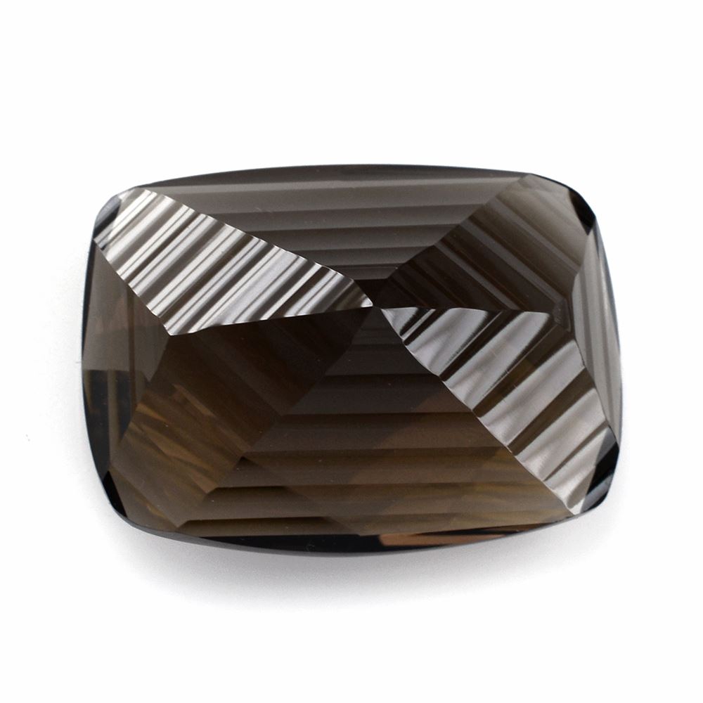 SMOKY QUARTZ FANCY CONCAVE CUSHION 27X20MM 40.35 Cts.