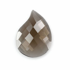 SMOKY QUARTZ FANCY CHECKER PEAR CAB 20X14MM 5.67 Cts.