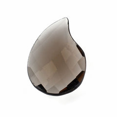 SMOKY QUARTZ FANCY CHECKER PEAR CAB 20X14MM 5.67 Cts.