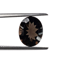 SMOKY QUARTZ CONCAVE CUT OVAL 10X8MM 2.67 Cts.