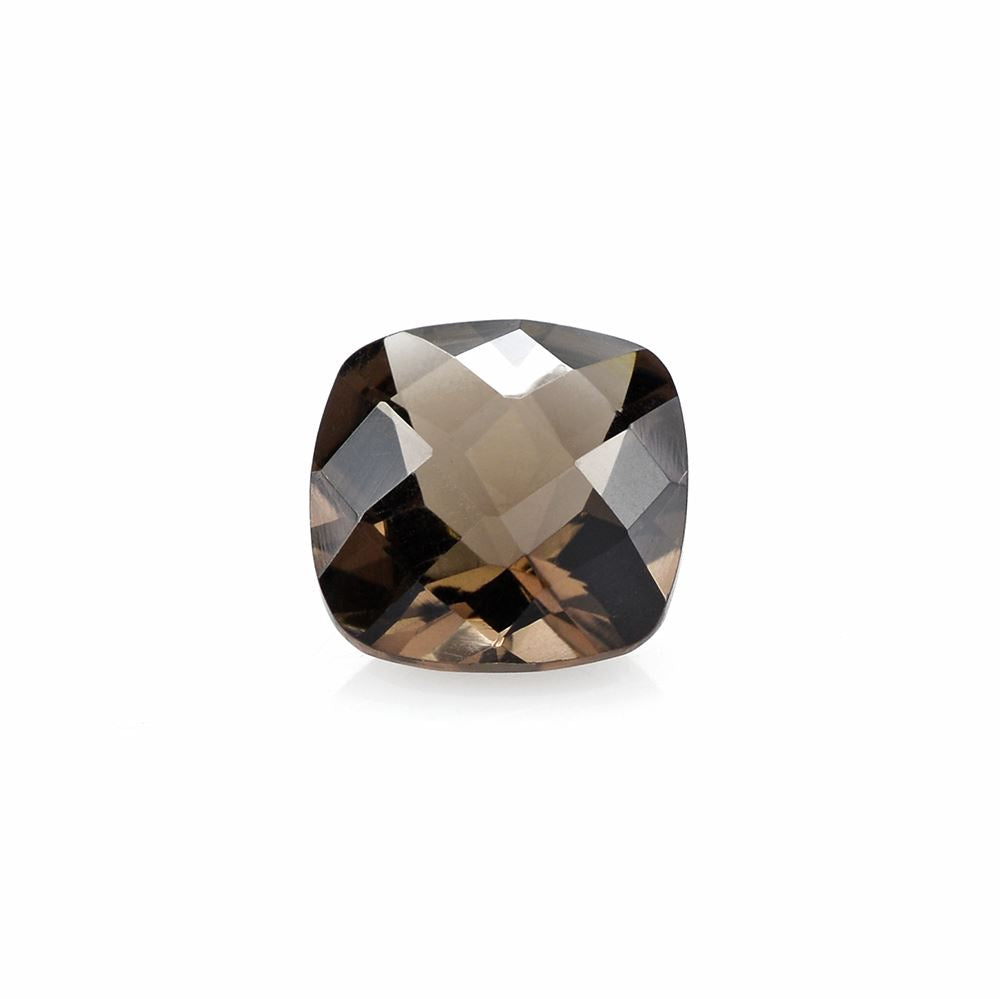 SMOKY QUARTZ CHECKER CUT CUSHION 8MM 1.89 Cts.