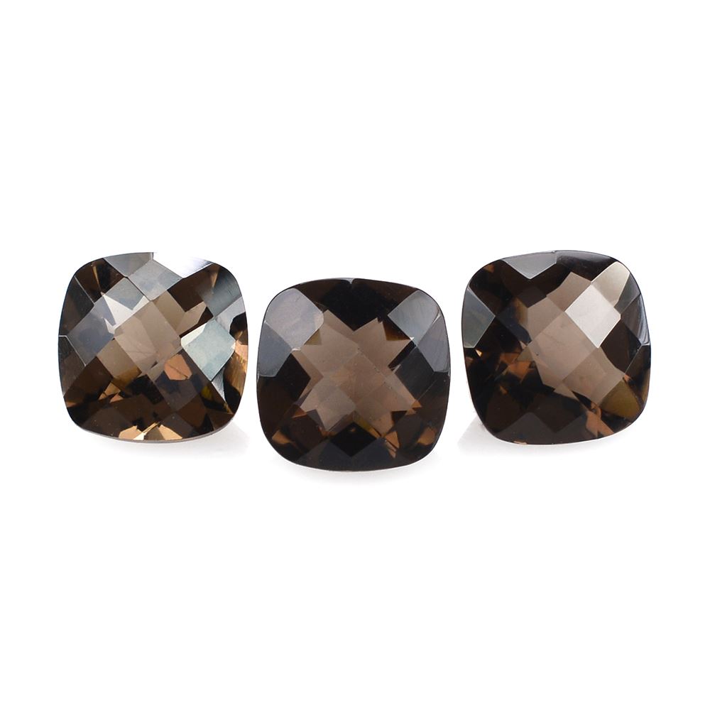 SMOKY QUARTZ CHECKER CUT CUSHION 8MM 1.89 Cts.
