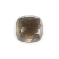 SMOKY QUARTZ IRREGULAR CUT CUSHION CAB 12MM 7.10 Cts.