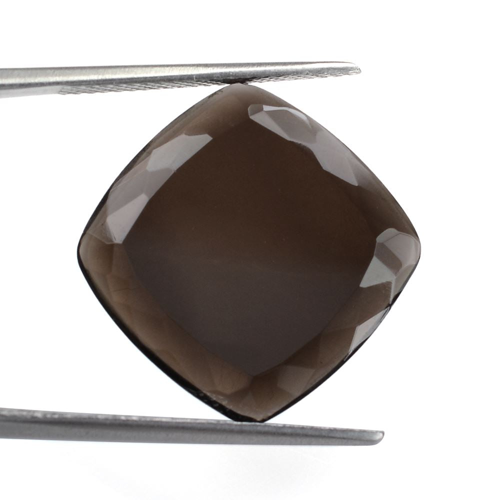 SMOKY QUARTZ TABLE CUT CUSHION CAB 18MM 6.82 Cts.