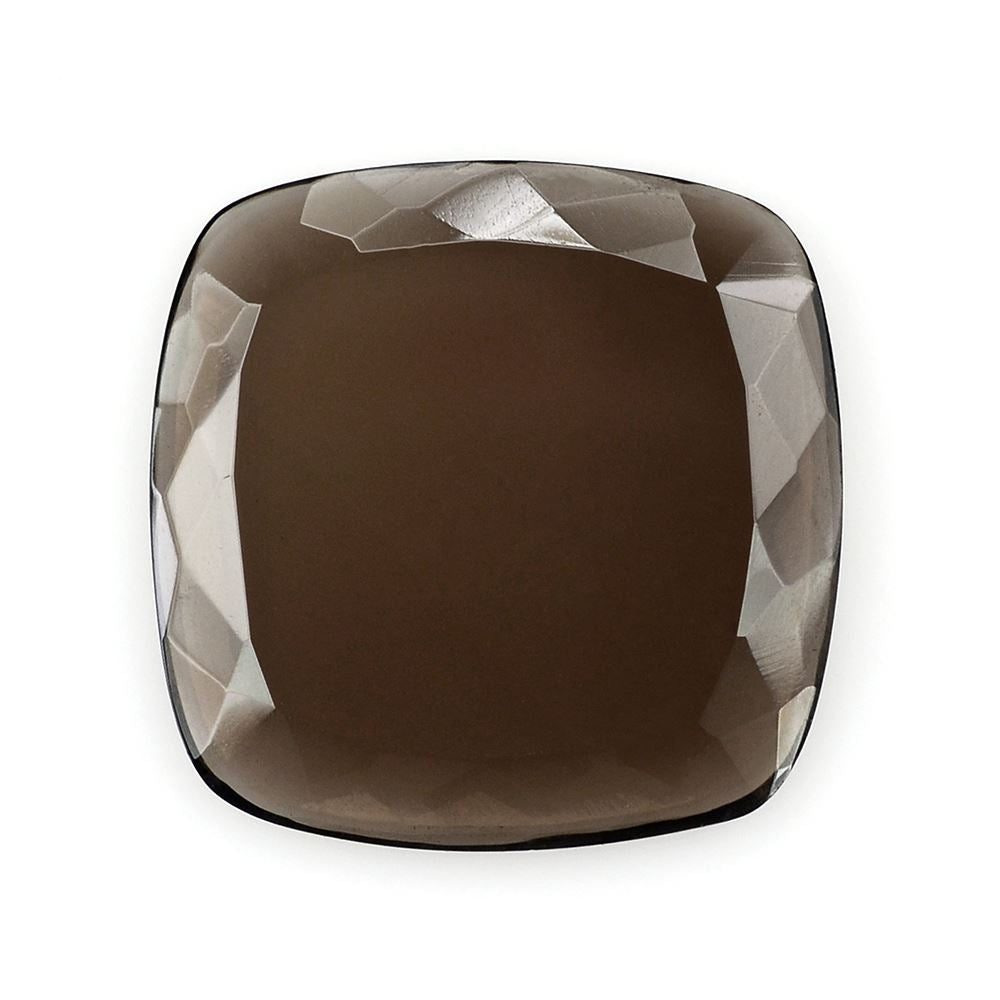 SMOKY QUARTZ TABLE CUT CUSHION CAB (FLAT) 18MM 7.04 Cts.