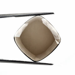SMOKY QUARTZ TABLE CUT CUSHION CAB (FLAT) 18MM 7.04 Cts.