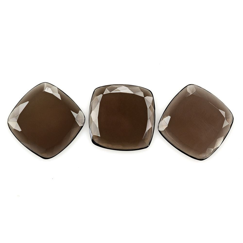 SMOKY QUARTZ TABLE CUT CUSHION CAB (FLAT) 18MM 7.04 Cts.