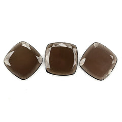 SMOKY QUARTZ TABLE CUT CUSHION CAB (FLAT) 18MM 7.04 Cts.
