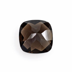 SMOKY QUARTZ CHECKER CUT CUSHION 8MM 1.88 Cts.