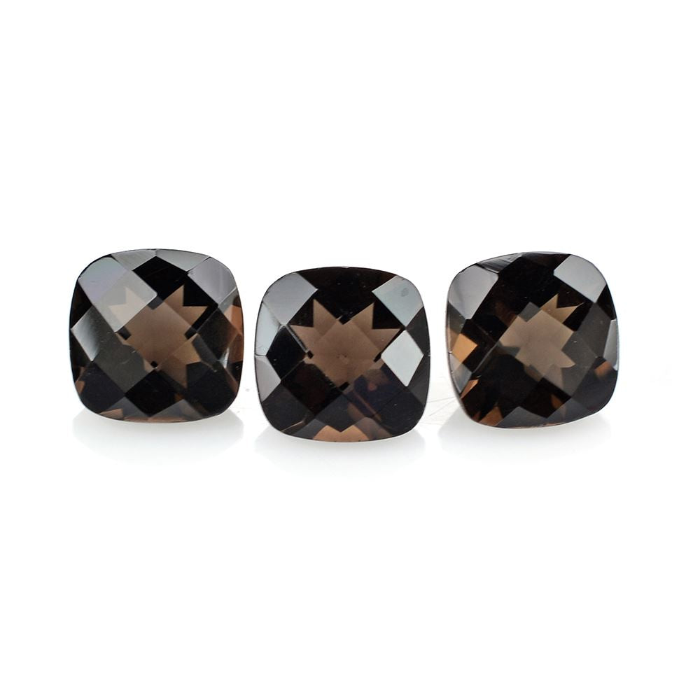 SMOKY QUARTZ CHECKER CUT CUSHION 8MM 1.88 Cts.