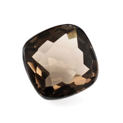 SMOKY QUARTZ IRREGULAR CUT CUSHION CAB 15MM 12.45 Cts.