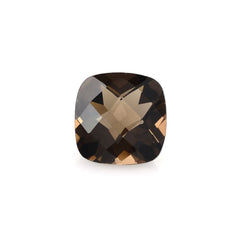 SMOKY QUARTZ CHECKER CUT CUSHION 10MM 3.95 Cts.