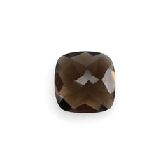 SMOKY QUARTZ CHECKER CUT CUSHION 10MM 3.95 Cts.