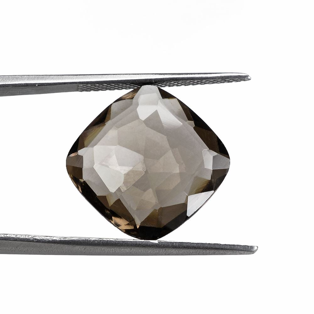 SMOKY QUARTZ ROSE CUT BRIOLETTE CUSHION 15MM 8.96 Cts.