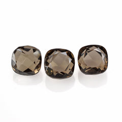 SMOKY QUARTZ TABLE CUT ON TOP CHECKER CUT BACK CUSHION 6MM 1.20 Cts.
