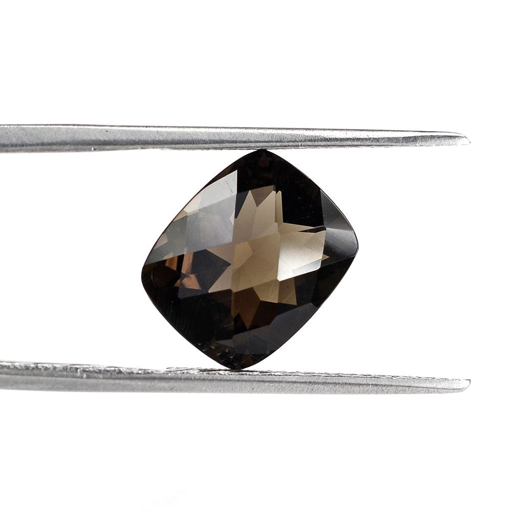 SMOKY QUARTZ CHECKER CUT CUSHION 12X10MM 4.52 Cts.