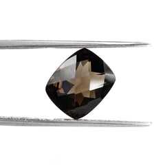 SMOKY QUARTZ CHECKER CUT CUSHION 12X10MM 4.52 Cts.