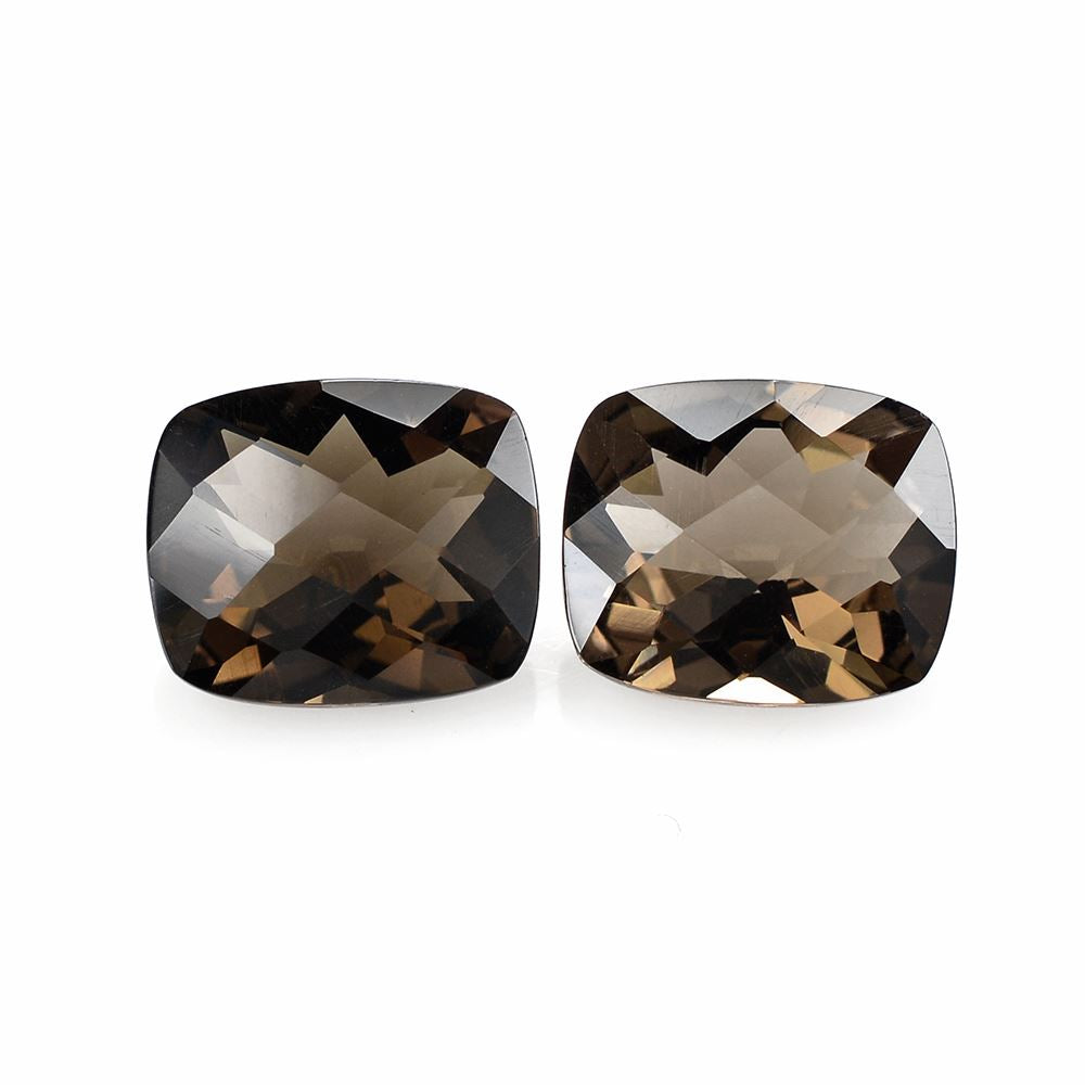 SMOKY QUARTZ CHECKER CUT CUSHION 12X10MM 4.52 Cts.