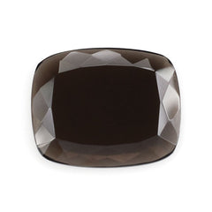 SMOKY QUARTZ TABLE CUT CUSHION CAB (FLAT)22X18MM 8.96 Cts.