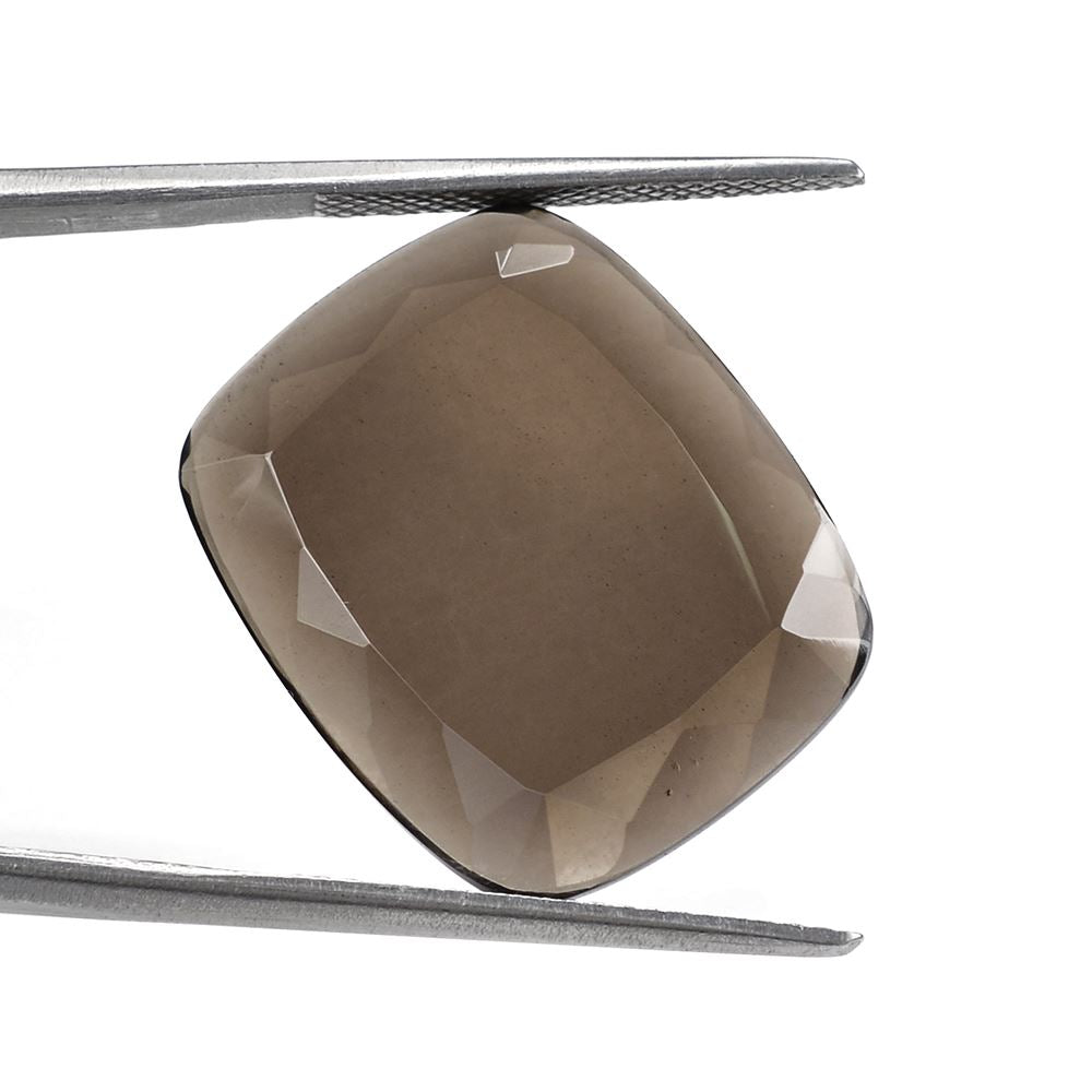 SMOKY QUARTZ TABLE CUT CUSHION CAB (FLAT)22X18MM 8.96 Cts.